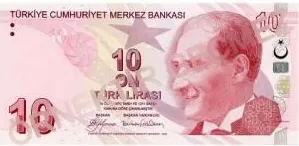 10 Turkish lira banknote