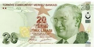20 Turkish lira banknote