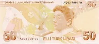 50 Turkish lira banknote